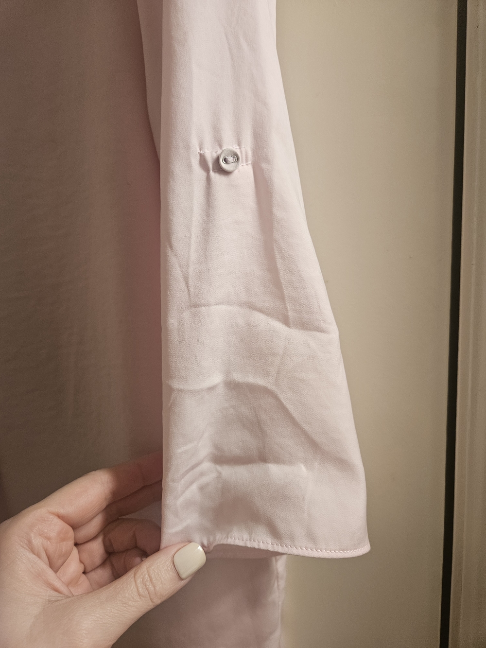 Renuar Airflow Blouse XS | Ballerina Pale Pink Hi-Low Top Lightweight 3/4 Sleeve - Picture 5 of 6